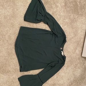 Loft green bell sleeve blouse worn once